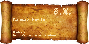 Baumer Mária névjegykártya